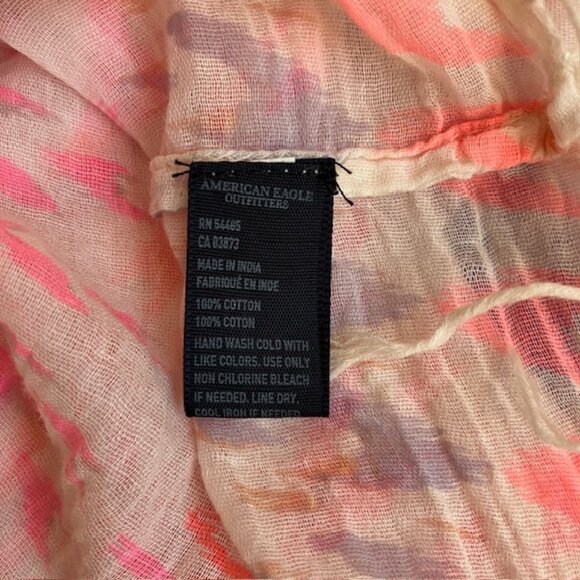 American Eagle lightweight Pink, purple and white cotton infinity scarf - Picture 2 of 4